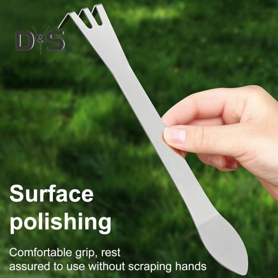 3-Prong Bonsai Rake Stainless Steel Root Rake with Spatula Soil Loosening Pressing Prying Tool for Bonsai Tree Potted Plants