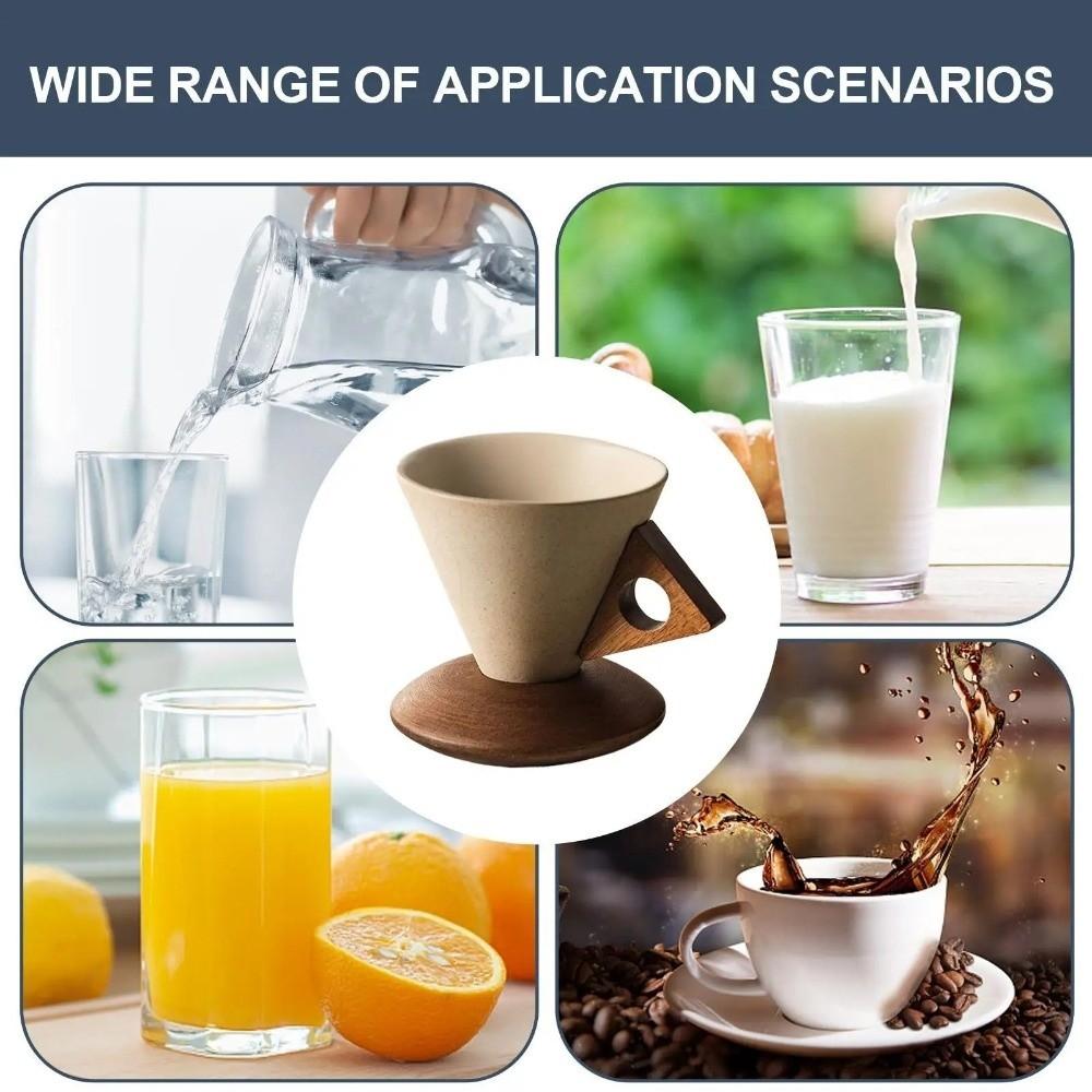 Drinking Cup Vintage Pottery Mug Triangular Cone Stoneware Cup Ceramic Coffee Cup  Travel Use