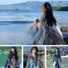 Women's Yunnan Ethnic Knitted Patchwork Shawl Cape - Warm Vacation Style Outerwear