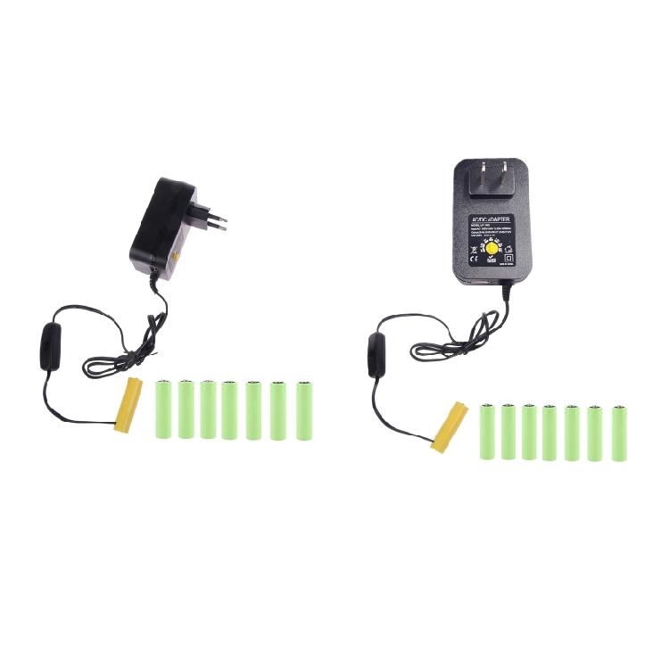 Комплект адаптеров питания AC-DC с USB-зарядным устройством, заменяющий 2-8 шт. батареек AA