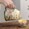 Французская Полулетняя Цветочная Кружка с Крышкой Керамический Чайник Чашка для Чая Офисный Ретро Изысканная Кружка Сувенир