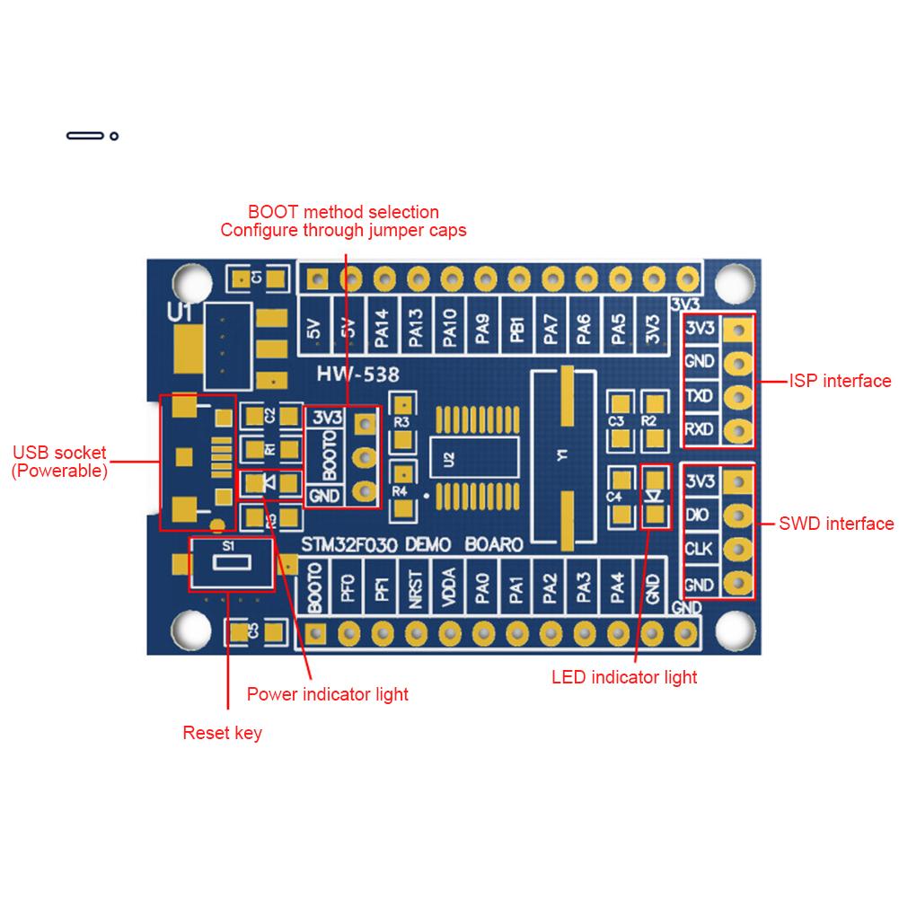 48 MHz STM32F030F4P6 Small Systems Development Board CORTEX-M0 Core 32bit Mini System Development Board System Development Board