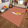 Cartoon Egg Design Carpet with Fork Illustration on Brown Background Suitable for use as an anti-slip for living room bedroom sofas