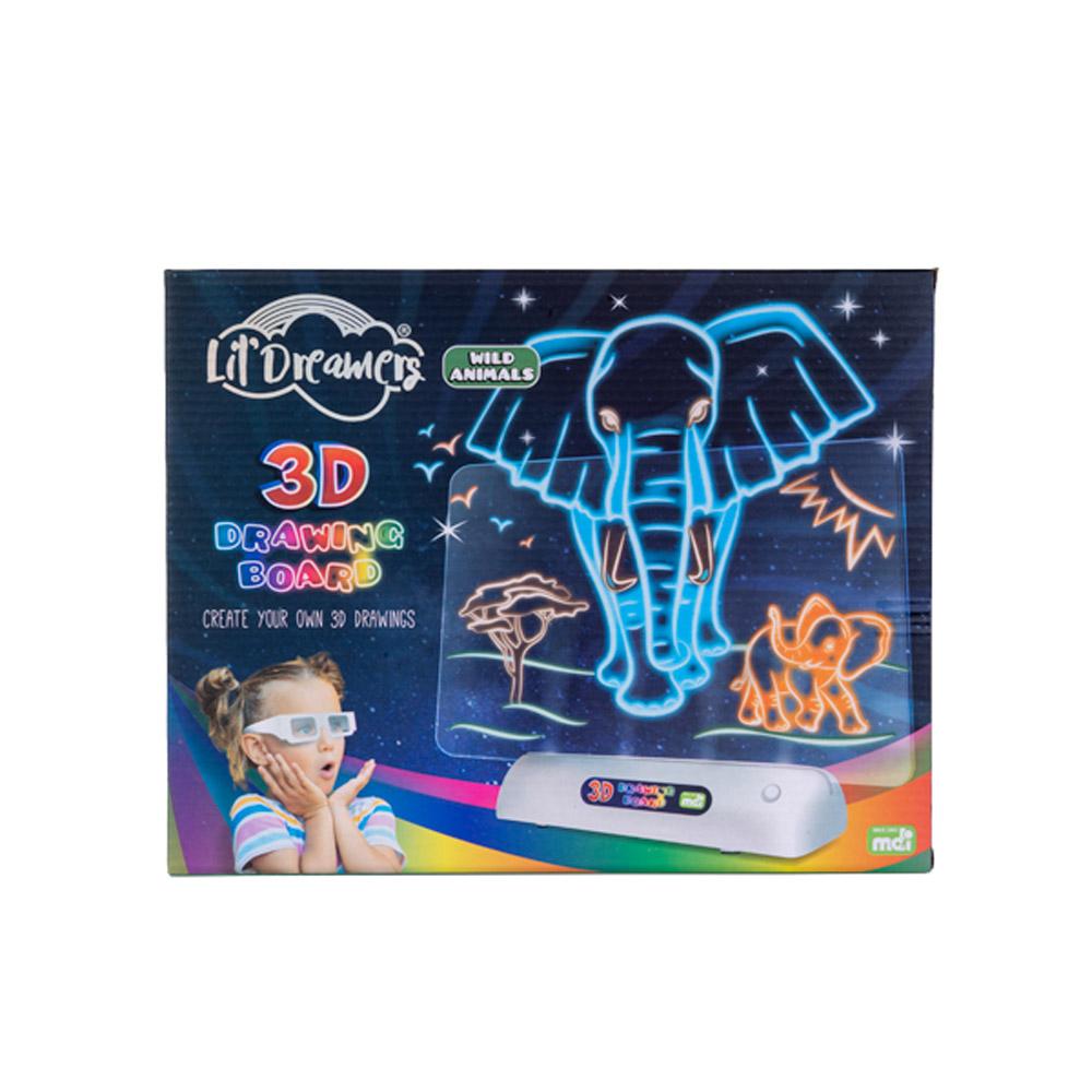 3D Illuminate Drawing Board (Wild Animals)