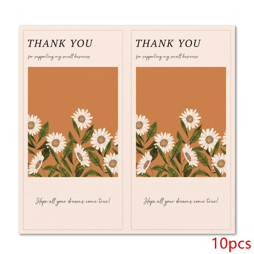 10-50pcs Daisy Pattern Thank You For Supporting My Small Business Stickers 5*10cm Gift Package Box Decor Sealing Labels
