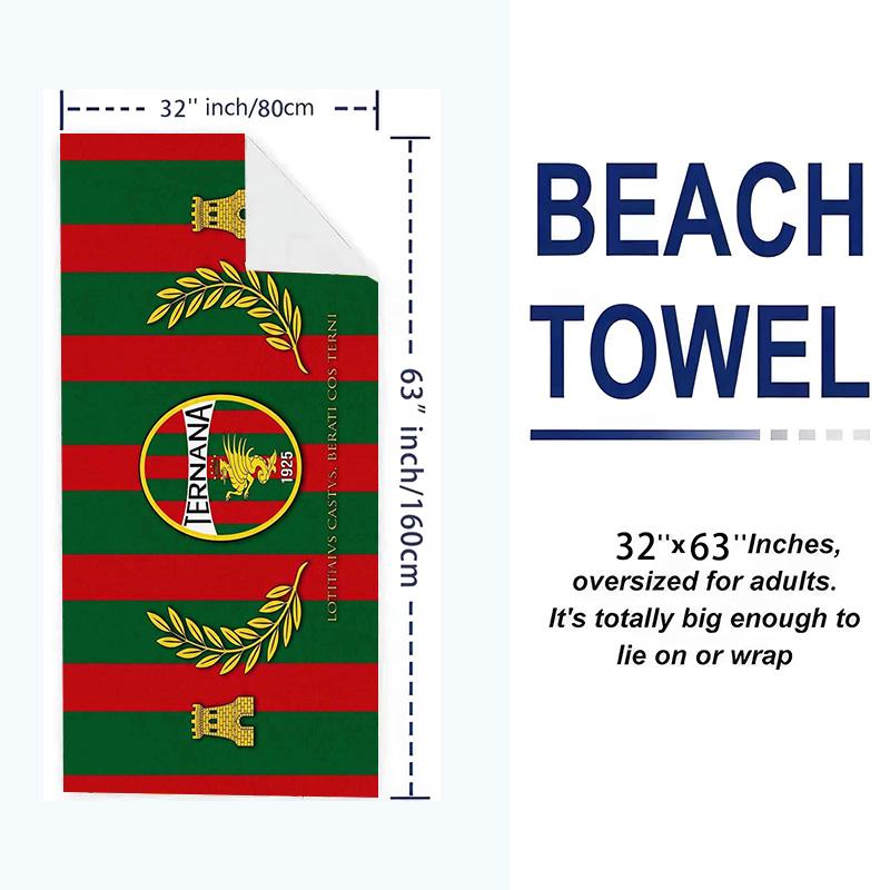 Пляжное полотенце Ternana Calcio Print, Большое мягкое быстросохнущее полотенце для пляжа, кемпинга, плавания