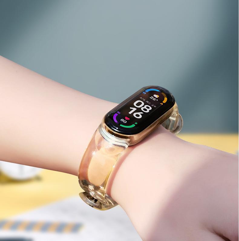 Ремешок для изменения цвета для Xiaomi Mi Band 7 6 5 4 3, прозрачный светильник с браслетом для Xiaomi Mi Band 6 5 4 3, сменный цветной ремешок на запястье для MI 7 6 5