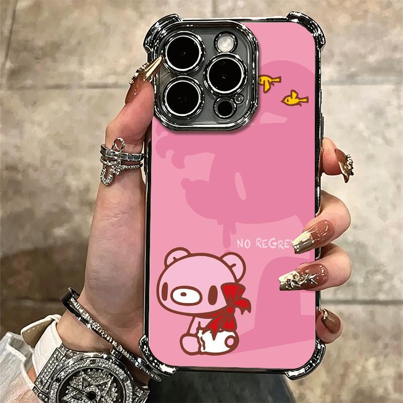 G-Gloomy Bear Soft Phone Case For iPhone 15 16 17 Air 14 Pro Max 16E Plus 13 12 Mini Plating Anti-Fall Fundas