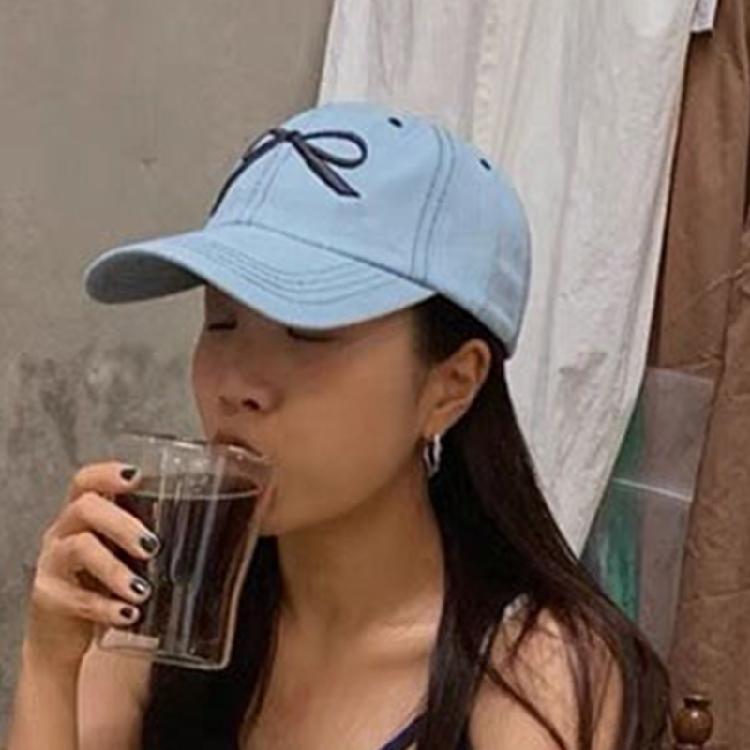 InsStyle Сладкая бейсболка с козырьком, вышивка, банты, шляпа от солнца, летняя весенняя шляпа