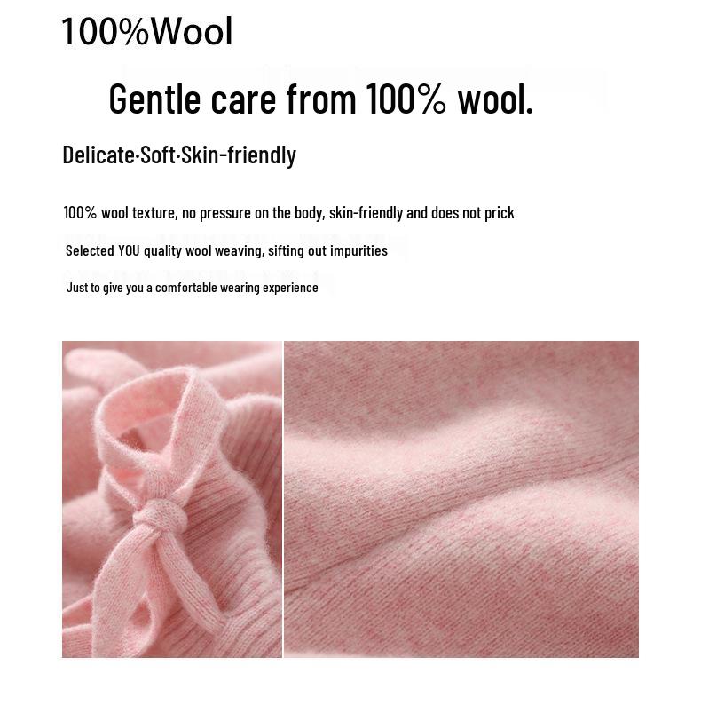 Женские шерстяные брюки с высокой талией и широкими штанинами: Осень/Зима, Плотный и Теплый, Повседневный, Длинный, Вязаный, Прямой крой.