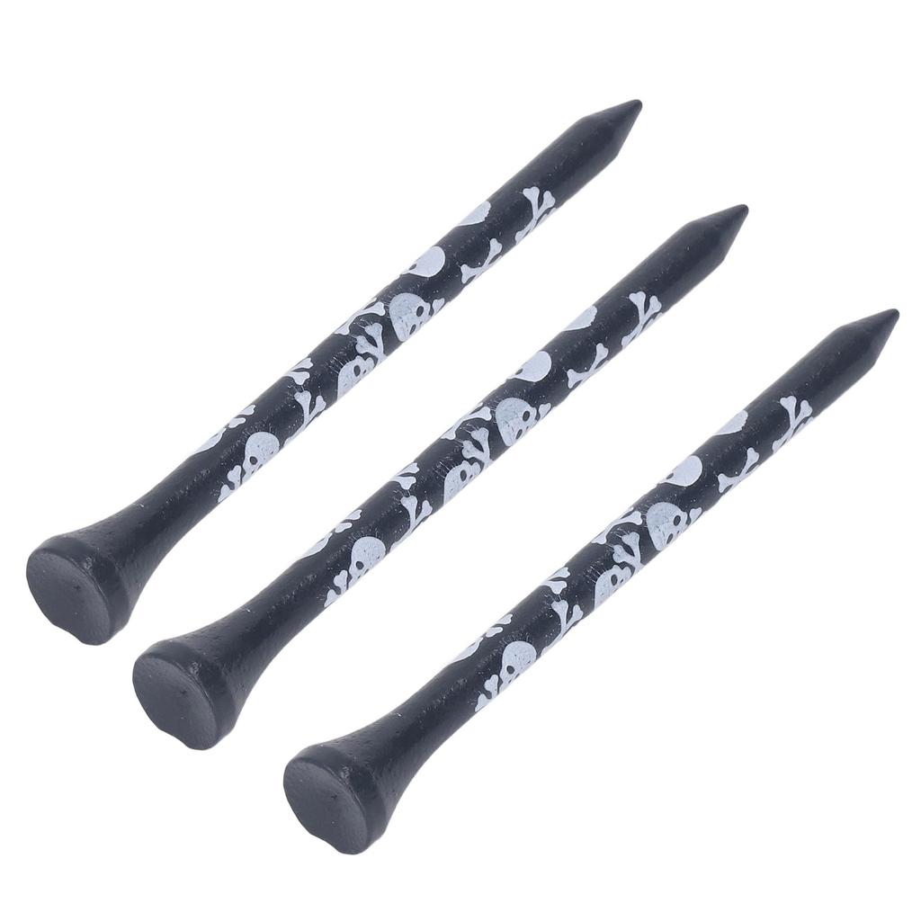 30 шт. Бамбуковые деревянные гольф-ти 8 см с принтом черепа, деревянные гольф-ти, аксессуары для гольфа, черные