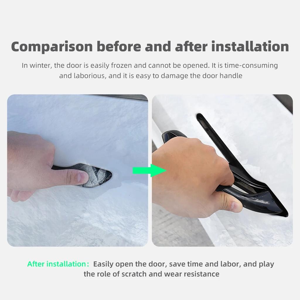 For Tesla ModelY Model 3 2023 Car Antifreeze Door Handle Sticker Refit Accessories Trim Decoration Door Handle Protector Cover