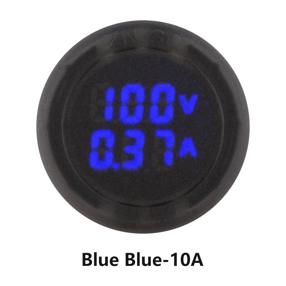 DC5-100V цифровой вольтметр светодиодный цифровой дисплей круглый вольтметр автомобильный измеритель напряжения и тока детектор напряжения тестер монитор панель