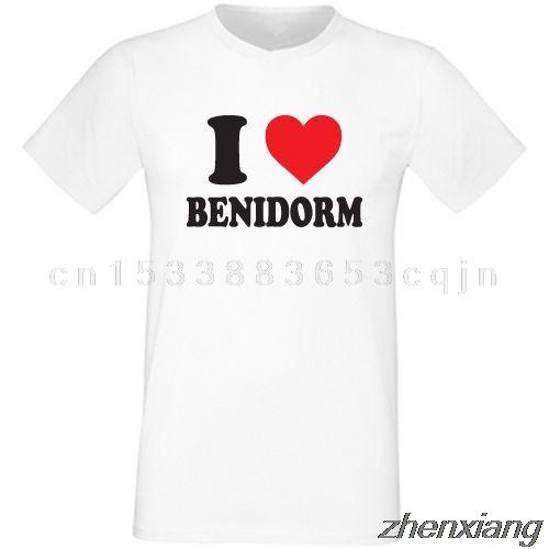 I Love Heart Benidorm T Shirt Mens Womens Lads Stag Holiday Hen Do Party Gift Print Hip Hop A