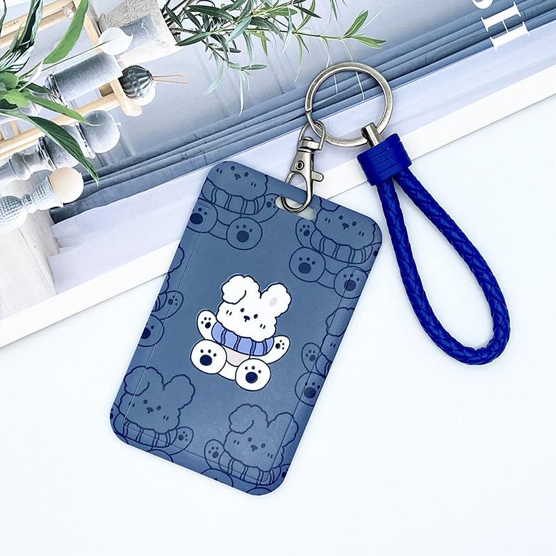 Чехол с мультяшным принтом, идентификационная бирка, чехол для рабочей карты с эластичным ремешком на запястье, держатель для бейджа, чехол для деловой карты доступа