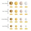 32PCS Boho Gold White Khaki Foam Balls for Cake Decorating DIY Wedding Birthday Party Cupcake Toppers Bridal Shower Decor