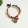Retro Literary and Artistic Woven Ceramic Bracelet Double-layer Beaded Niche Design Flower Bracelet Bracelet Female