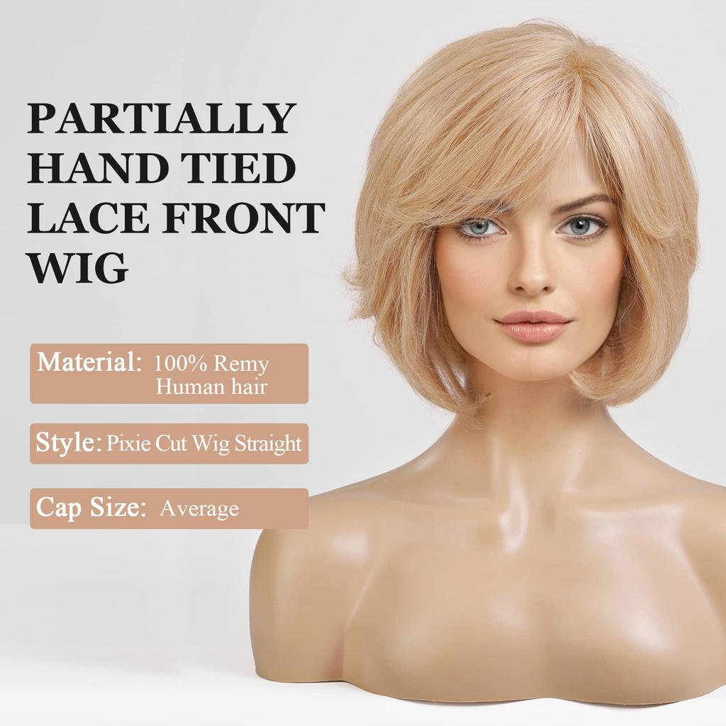 Парик HairCube с ручной завязкой на кружеве спереди, парики из светлых человеческих волос для женщин, натуральный многослойный парик, волнистые разные стили для белых женщин