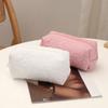 Women Cotton Flower Embroidery Pillow Cosmetic Bag Pink White Makeup Pouch Organizer Portable Travel Toiletry Bag
