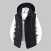 Mens Padded Vest Hooded Cotton Warm Sleeveless Jacket Loose Fit Casual Outerwear Youth