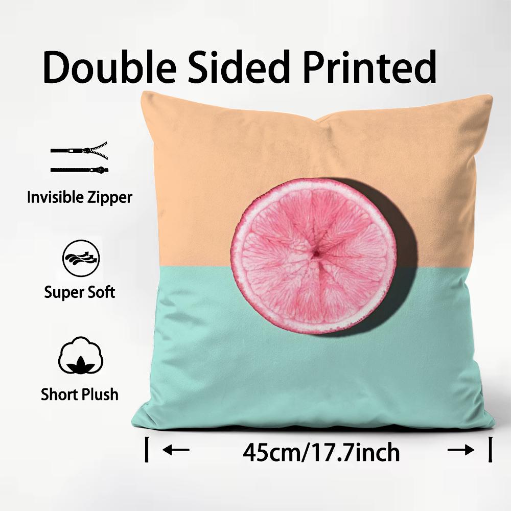 Funny Tropical Plant Fruits Cushion Cover Plush Fabric Soft DoubleSided Printed Sofa Warm Winter Home Child Gift Pillow Case