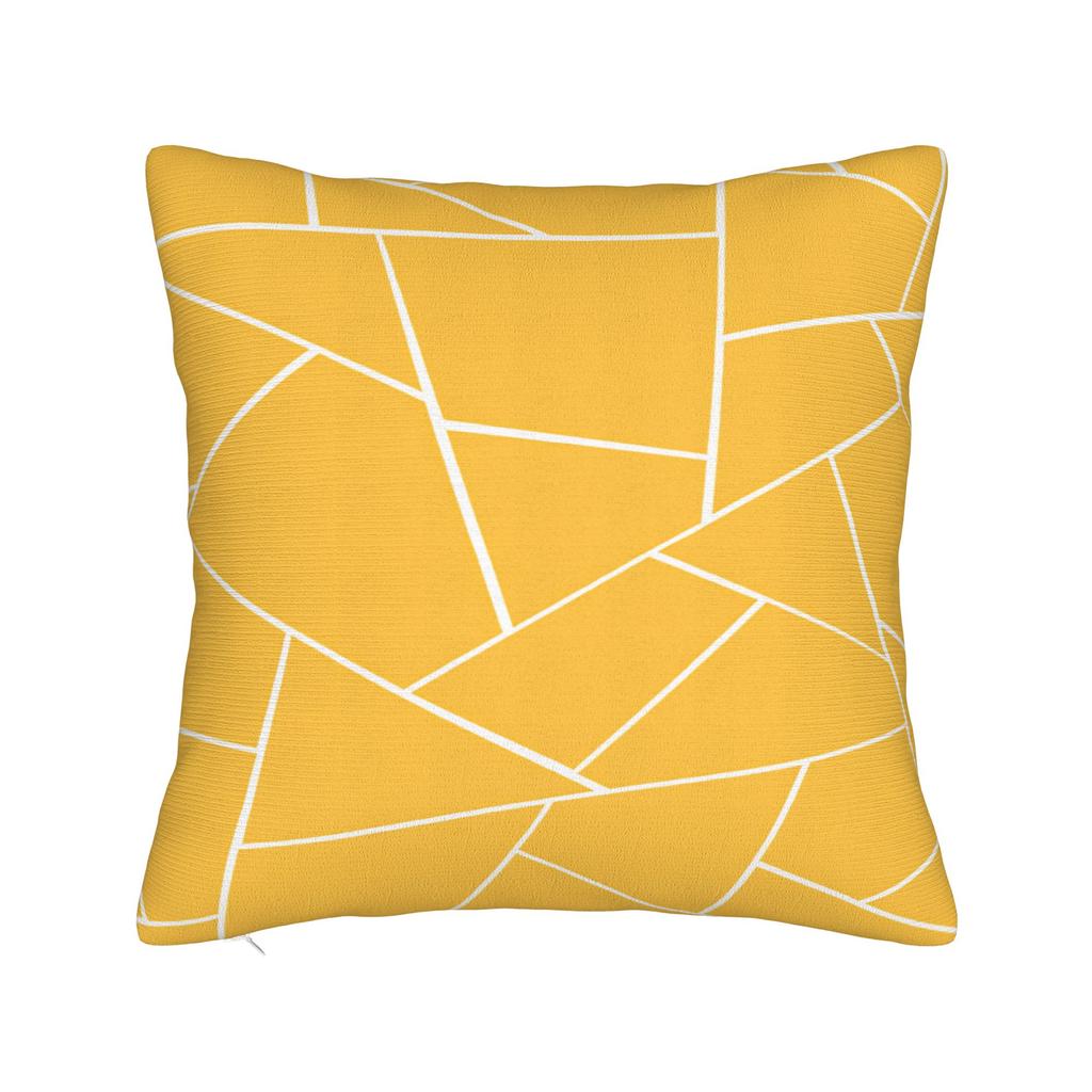 Yellow Grey Geometric Pillowcases  Kawaii Pillow Case For Living Room Bed Chair Comfy Pillow Cover