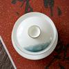 120/140ml Hand-painted Tea Tureen Fat Jade White Porcelain Gaiwan Household Ceramic Tea Infuser Traditional with Cover Teacup