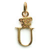 [E9137] - Gold Plated 'Letter U' Pendant - 15x10 Mm