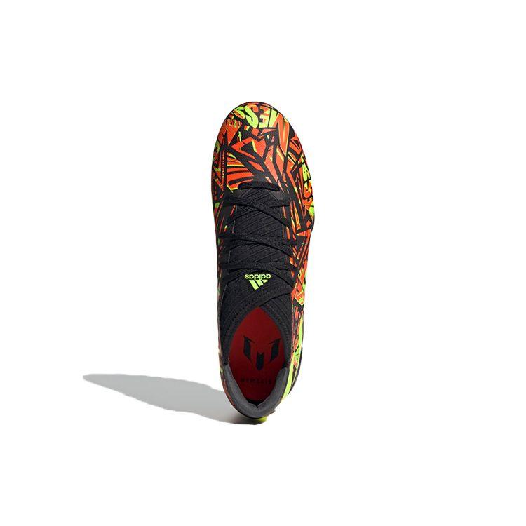 adidas Месси 3 Круглая Головка Удобный Универсальный TF (Резиновые шипы) Прочные Дышащие Футбольные Бутсы Мужские Футбольные Бутсы Черно-Оранжевые FW7429