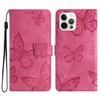 For iPhone 12/12 Pro 6.1 inch Skin-touch PU Leather Stand Wallet Case Butterfly Imprinted Phone Cover