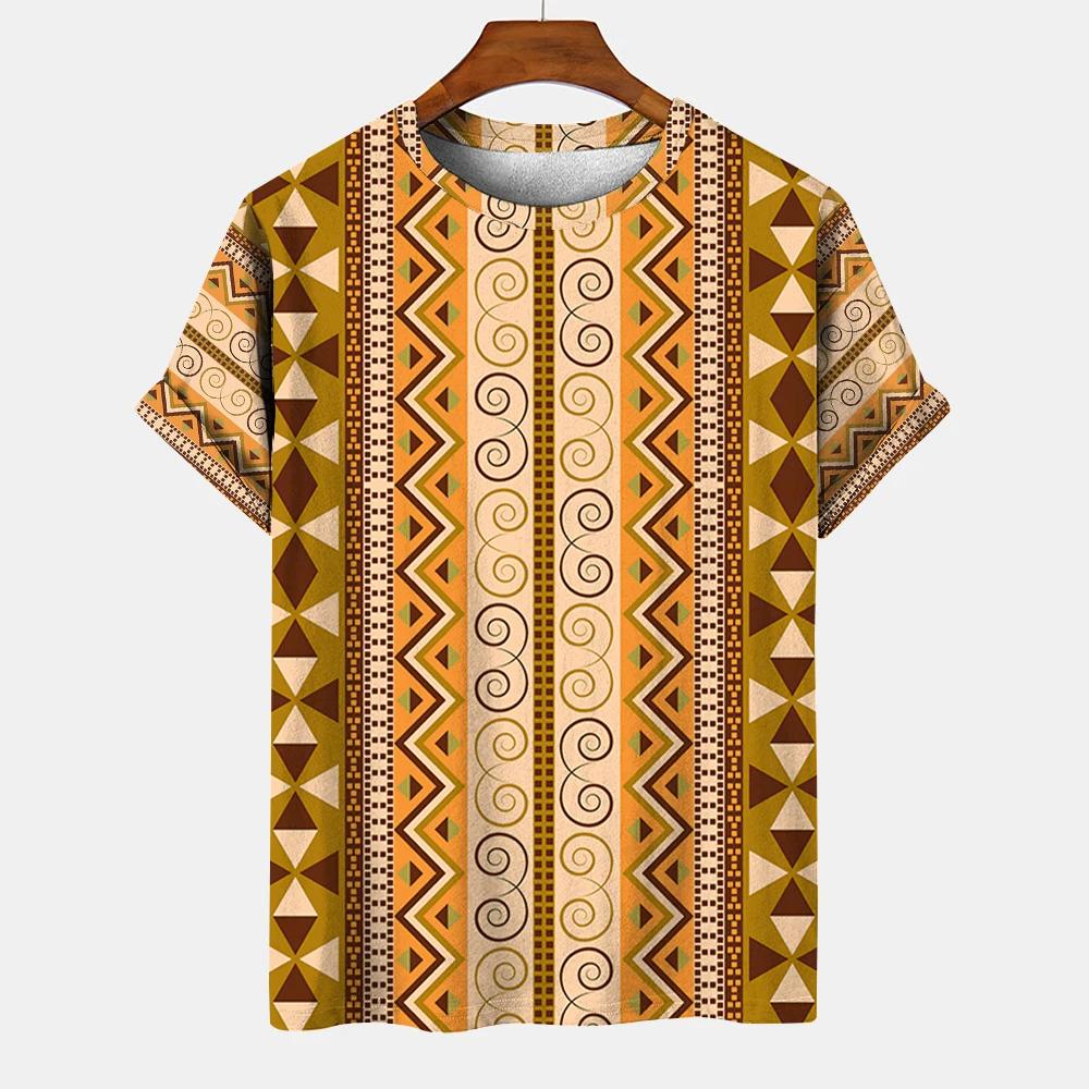 Модные винтажные футболки с графикой тотема, 3D-принт, летняя мужская/женская футболка с коротким рукавом, оверсайз, топ в стиле харадзюку, мужская одежда