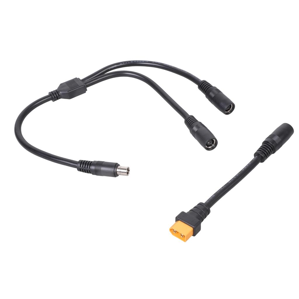 Двойной кабель-адаптер DC8020 Female на XT60 Male 55 см, толстый провод 14AWG, ПВХ и медная текстура для дронов, электростанций