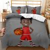 Комплект постельного белья для мальчиков в африканском черном цвете, комплект постельного белья для спортивных состязаний, размер Twin, чехол для баскетбольной кровати для мальчиков, полиэстеровое одеяло