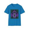 Unisex Softstyle T-Shirt Neon Robot Circuit Frame Peace Gesture Graphic Tee