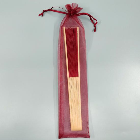 Шелковый складной веер бамбуковый легкий ручной веер с мешочком из органзы веер для гостей на свадьбу украшение для вечеринки