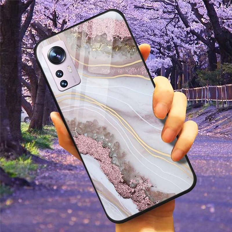 Чехол для Xiaomi 12X 12 Pro Закаленное Стекло Звездный Мрамор Жесткая Задняя Крышка для Чехлов Xiaomi Mi 12 / 11 Lite 5G Роскошный Защитный