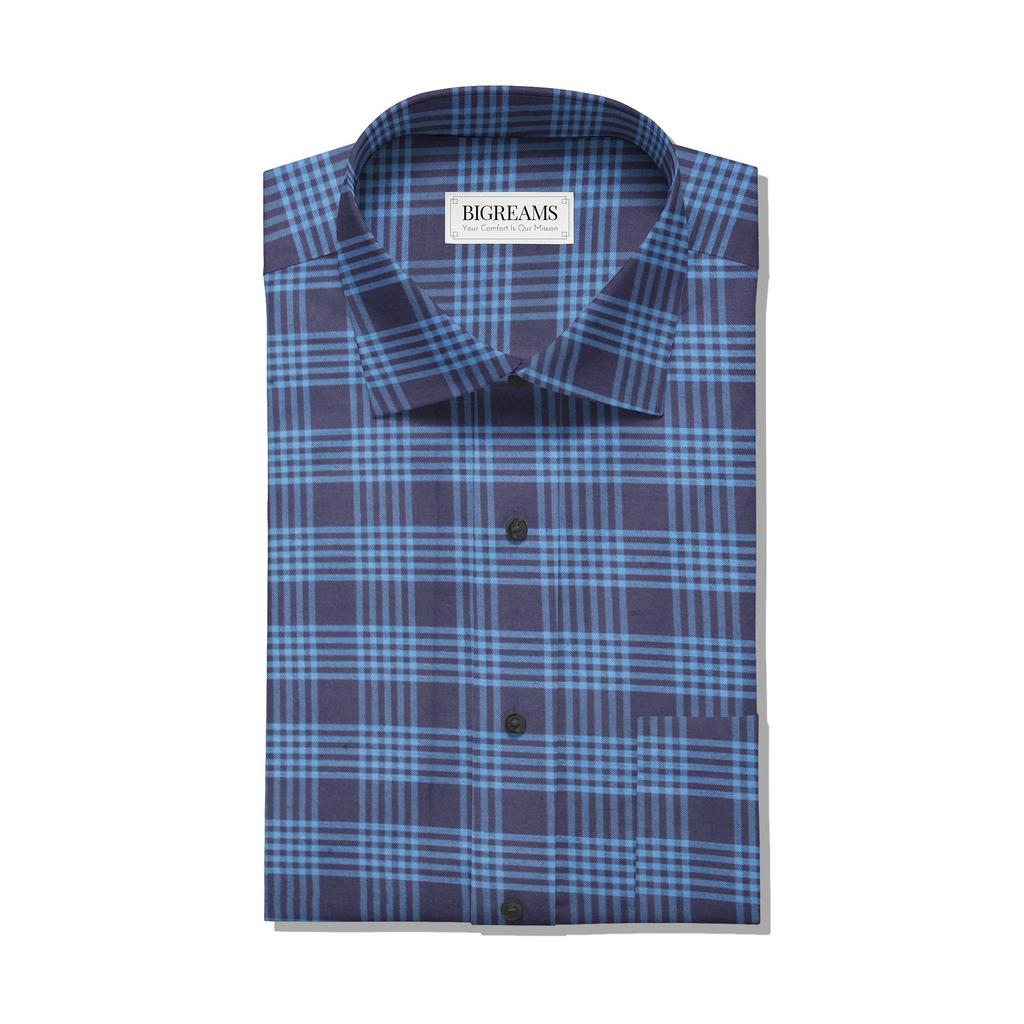 Bigreams Непрошитая, окрашенная в пряже хлопчатобумажная ткань для мужской рубашки в клетку темно-синего цвета индиго (58 дюймов Ширина ) Продается по метрам