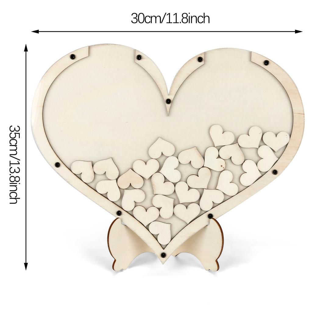 Wedding Guest Book Personalized Wooden Hearts Rustic Wedding Decorations