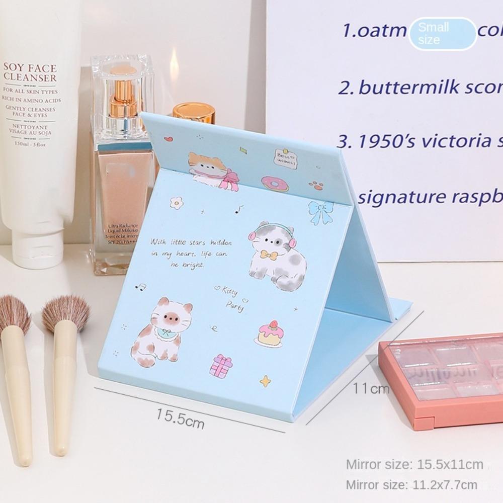 Double Sided Vanity Mirror Cartoon Cute Makeup Mirror Fashion Portable Mirror  Desktop Decoration