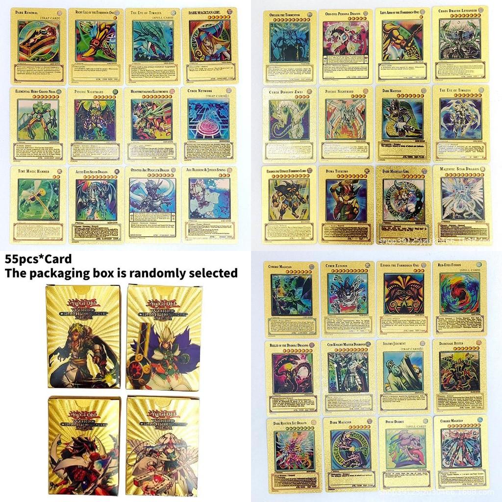 55 Блестящих Золотых Фольгированных Коллекционных Карт ПВХ Колода для Игровых Вечеров** Включены Персонажи)