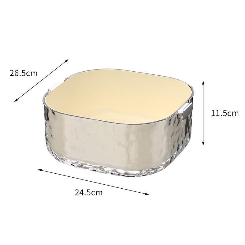 Six-Piece Double-Layer Vegetable Washing Basket and Colander Set for Kitchen and Living Room