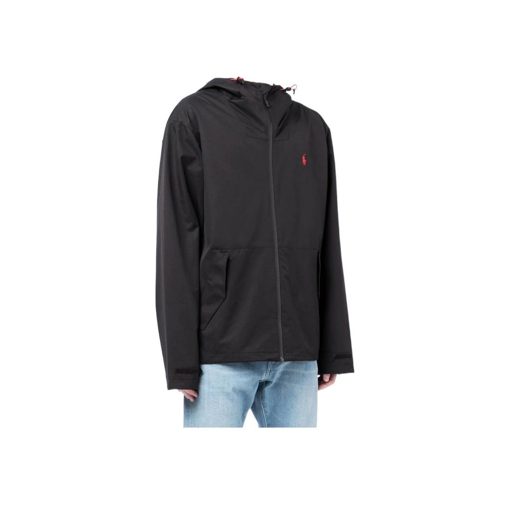 Polo Ralph Lauren SS22 однотонная удобная водонепроницаемая куртка с капюшоном на молнии для мужчин, черная 710861091001BLACK