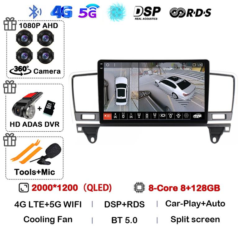 Android 14 Carplay Автомагнитола для Mercedes-Benz M-Class M Class W166 ML 2011 2012 2013 2014 2015 GPS Мультимедийный Видеоплеер