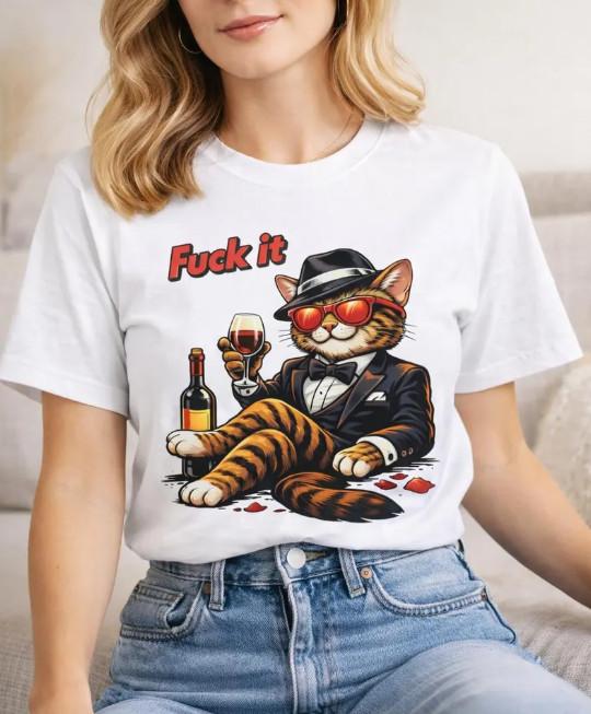 Dark Humor Funny Cat Shirt, Sarcastic Meme Tee, Cool Tabby Cat Graphic Tee