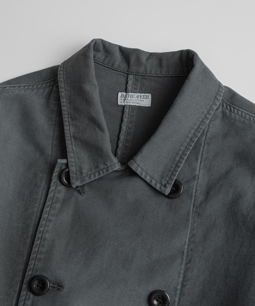 Beheavyer Dyed C/L French Db Jacket Faded Black