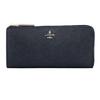 LANVIN en Bleu Luxembourg Большой длинный кошелек на молнии [Новый цвет] Женский кошелек с отделением для купюр и слотами для карт, Большая вместимость, 480112, Темно-синий
