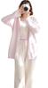 Room Cute Top and Bottom 3 Piece One Size Fits Most [RAVIR] Women's Wear, Winter, Fluffy, Pajamas, Set, Set, Cami, Fluffy, Parka, Border, Pink,