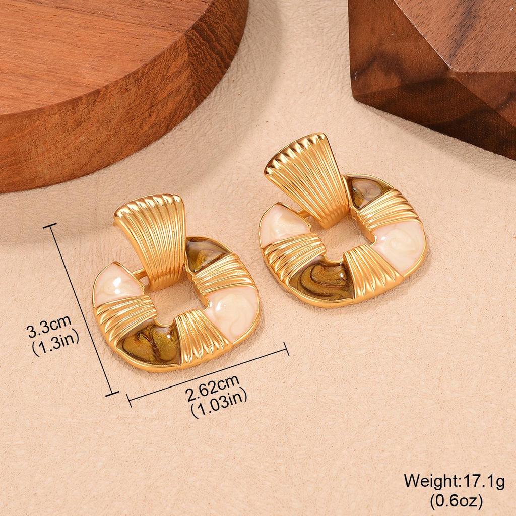 Maillard Осень/Зима Высококлассные Геометрические Серьги с Кисточками из Тигрового Глаза