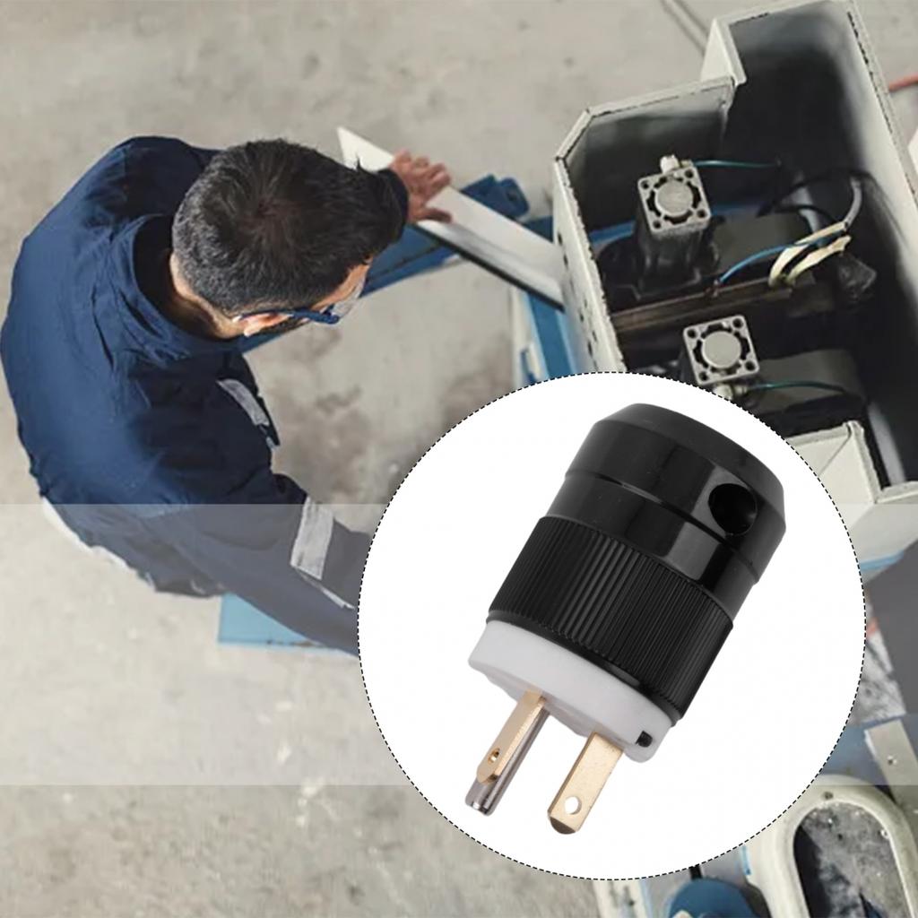NEMA 5-20P 20A 125V Straight Blade Male Replacement-Plug Connector Heavy Duty