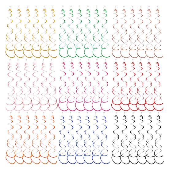 6 шт., спиральный кулон, вечерние растяжки, подвесной пластиковый стример, спиральный кулон, двойной хвост, вечерние, потолочные, фольгированные, вихревые украшения